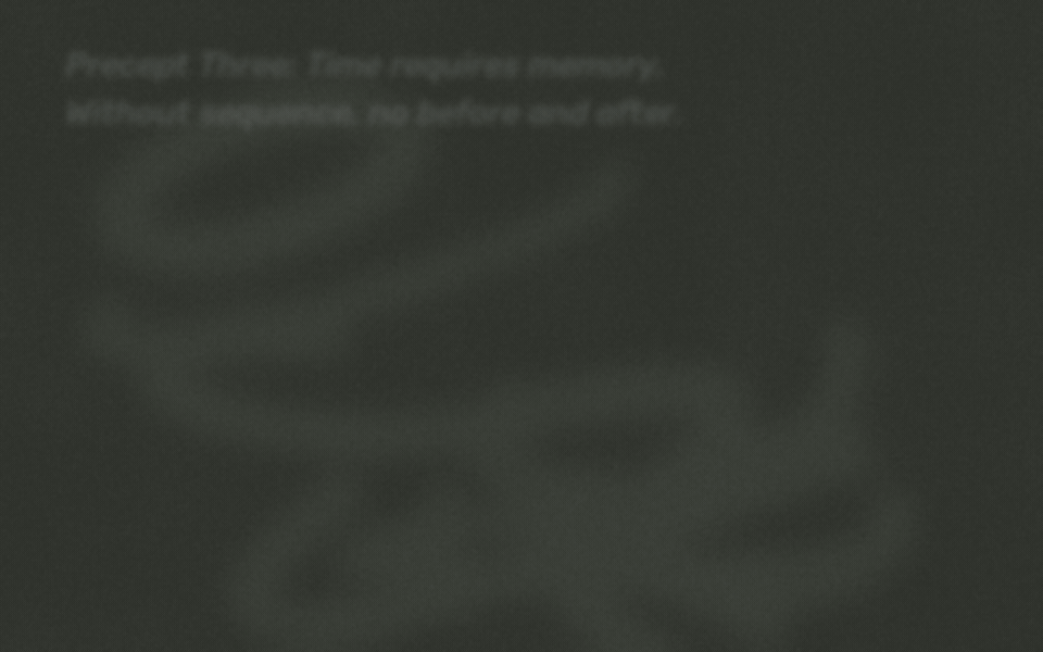 Chalk on a blackboard: a point, the axes of time and space, a diagonal begun and abandoned, then everything erased but the point